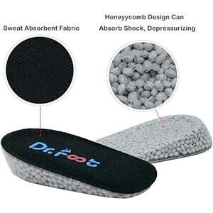 2 Pr New Dr Foot 1" Height Increase Insoles Heel Lift Cushion Inserts Shoe Lifts